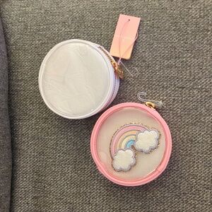 Stoney Clover Lane Target Round Pouch Pink And White